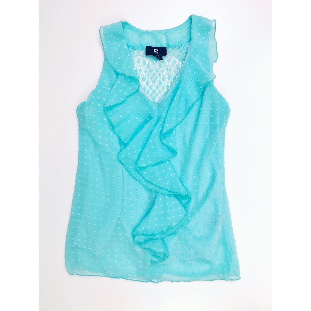 iZ Byer Teal, Polka Dot Blouse