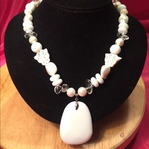 White stone necklace