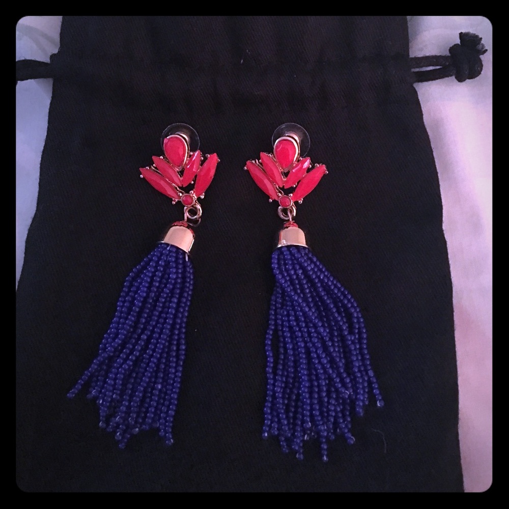 Never worn beaded tassel earrings