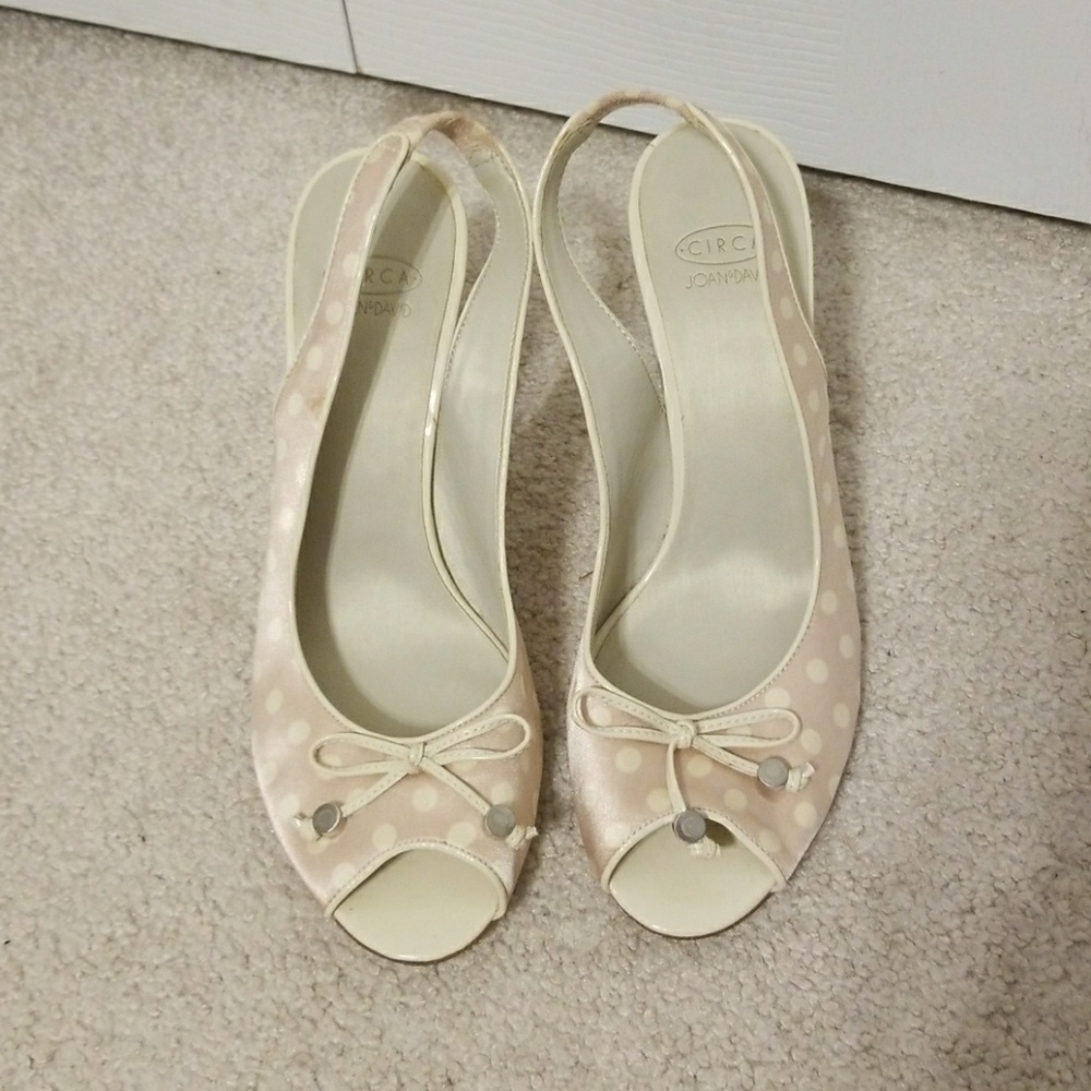 Joan & David Pink Polka Dot Slingbacks