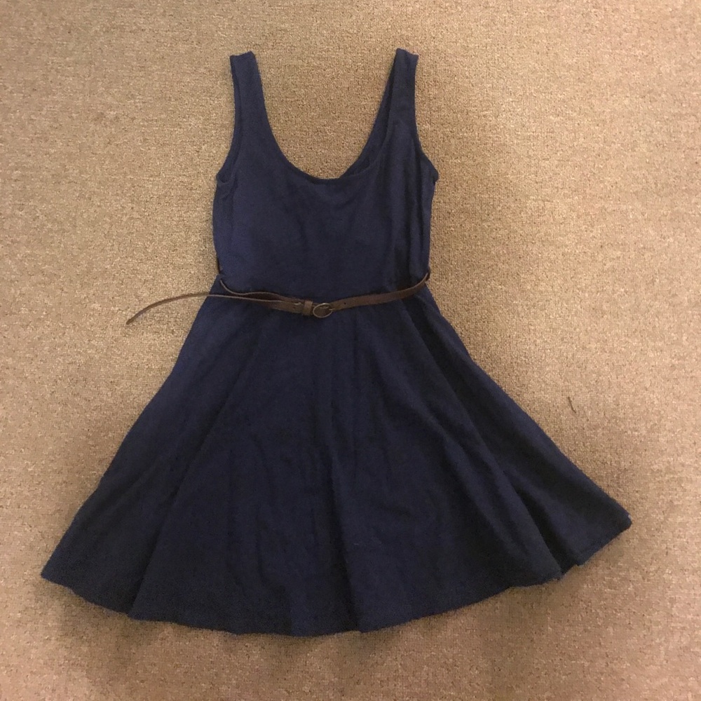Skater dress with belt