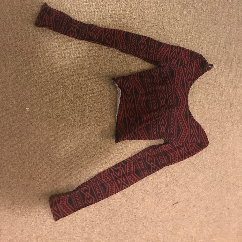 Tribal crossed-back crop top