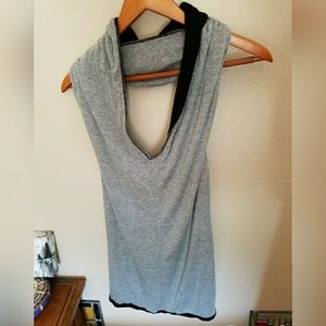 Reversible, hooded halter top
