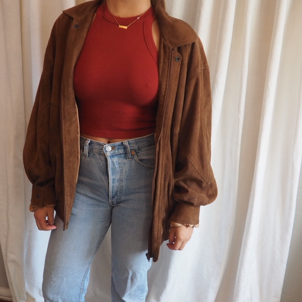 VINTAGE 70's/80's thick suede men's jacket