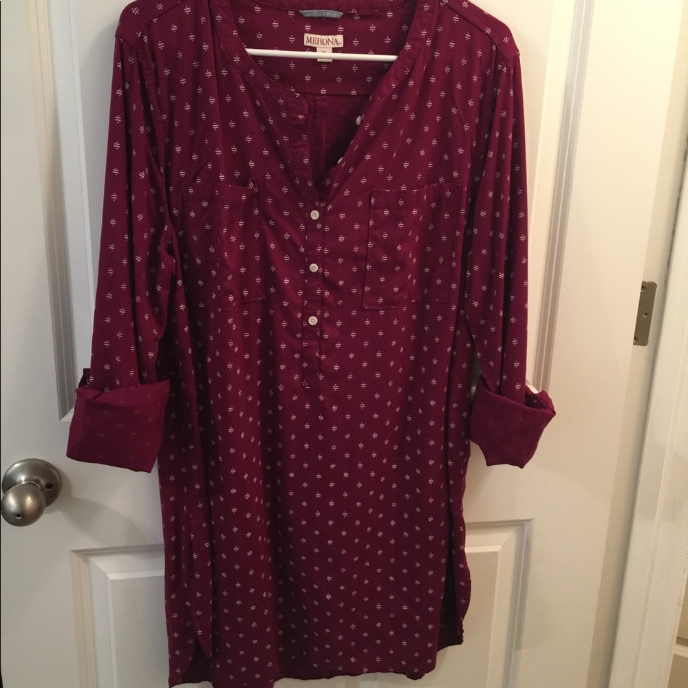 Ladies Maroon Tunic ~ Merona by Target ~ Size XL