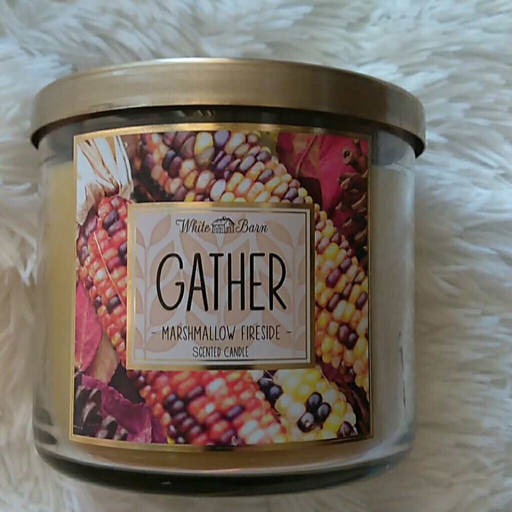 BBW 3 wick Gather/Marshmallow Fireside candle