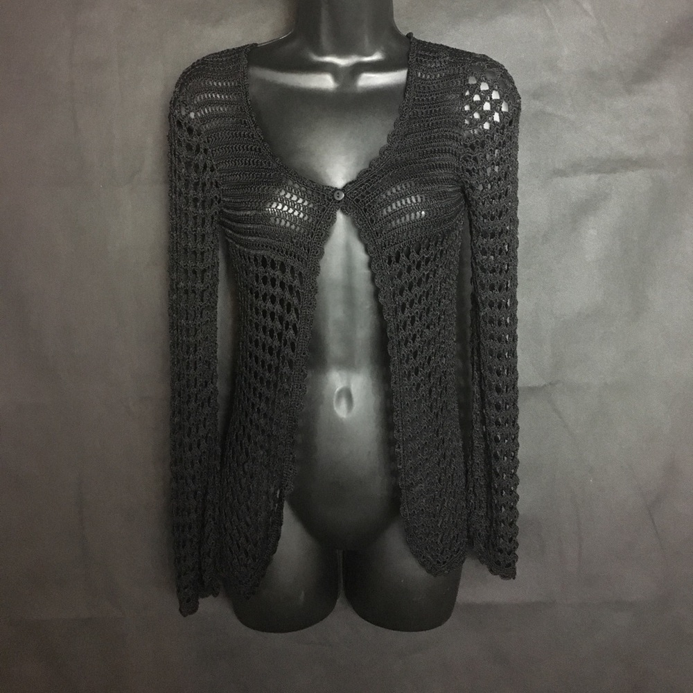 Wet Seal Knitted Black Cardigan Cover ~ Medium