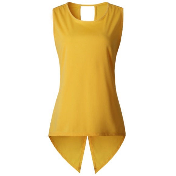 🍑2/$35 or 3/$50🍑 Bright Yellow Back Slit Tank - Picture 5 of 7