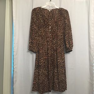 Quarter-sleeve Leopard print Dress