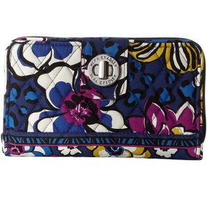 Turn Lock Wallet (African Violet Pattern)