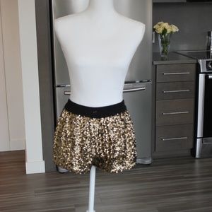 Zara Gold Sequin Shorts