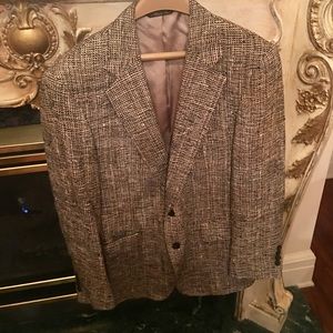 Men's blazer/sports jacket tweed black/cream/tan
