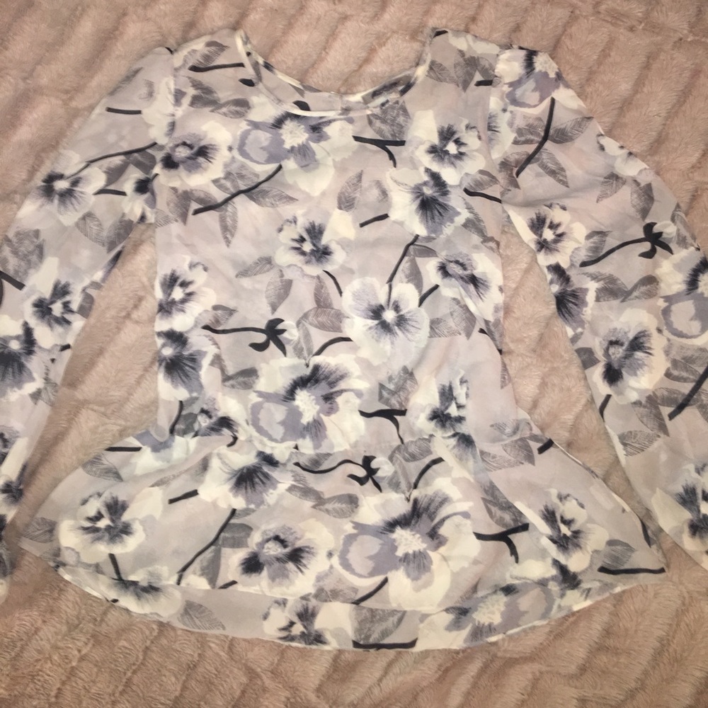 Sheer floral peplum