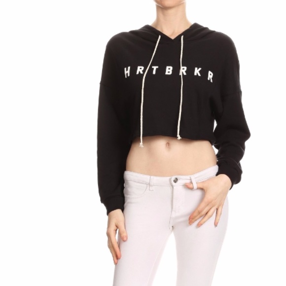 Sweaters - Heartbreaker cropped Hoodie