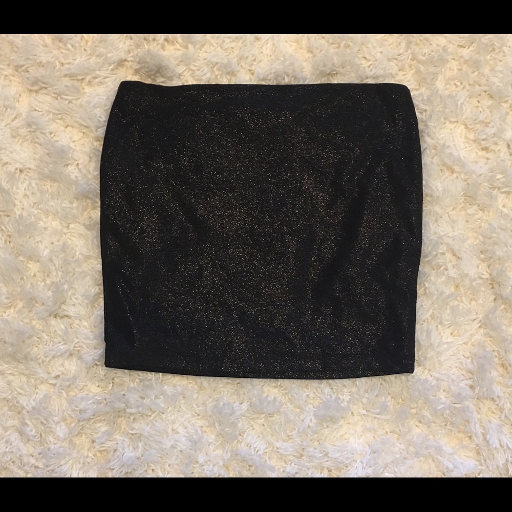 Black sparkly mini skirt