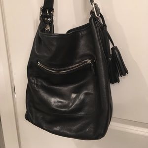 Coach black leather bag