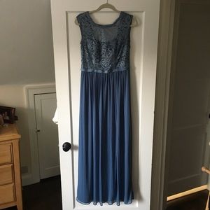 Dusty blue bridesmaid dress