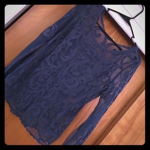 Express long sleeve lace blouse