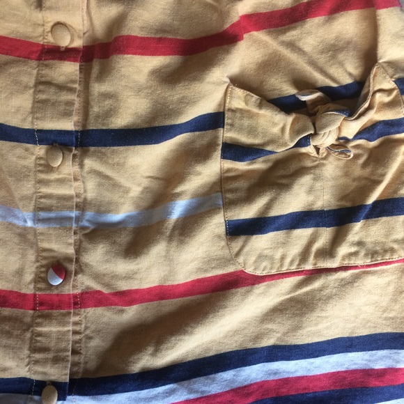 UO Button Down Striped Yellow Skirt - Picture 3 of 6