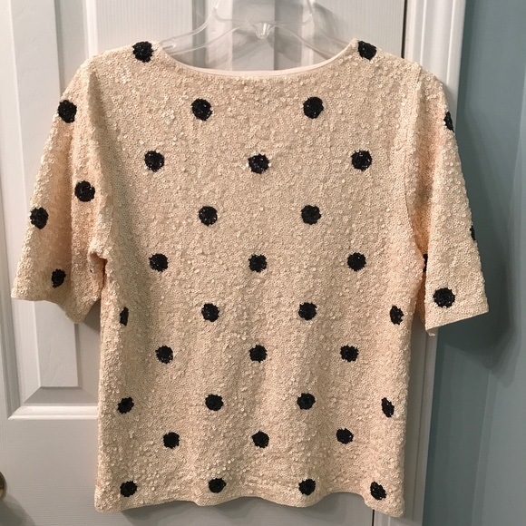 J. CREW Polka Dot Sequin Top - Picture 5 of 7
