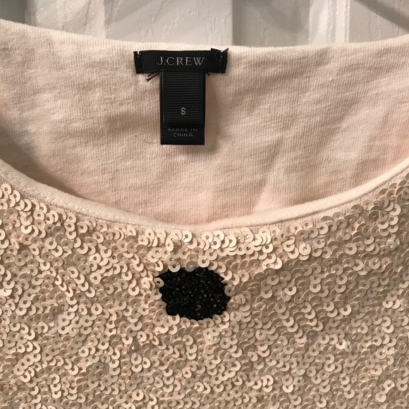 J. CREW Polka Dot Sequin Top - Picture 6 of 7