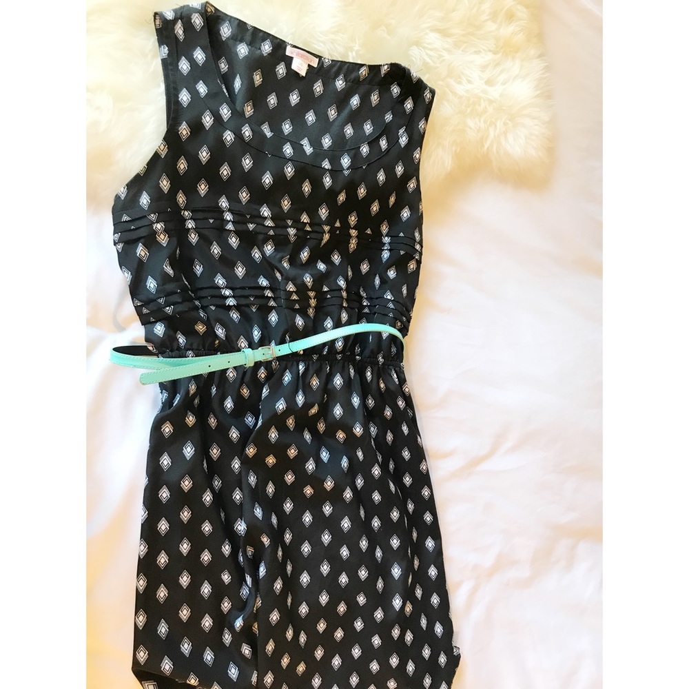 Black xhilaration dress with teal belt