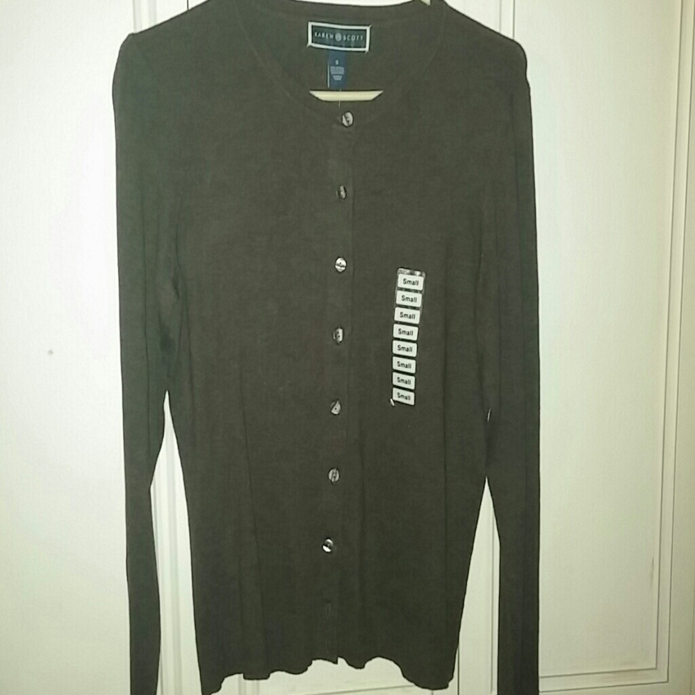 Brown Cardigan Sweater.