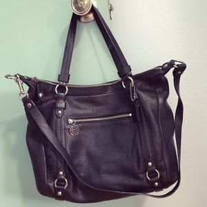 👜Black soft leather Coach purse