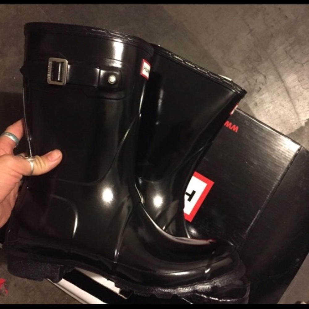 Hunter Black glossy boots