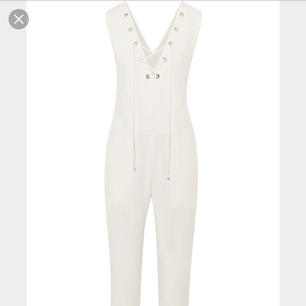 IRO Abrey,  Sleeveless white lace-up jumpsuit