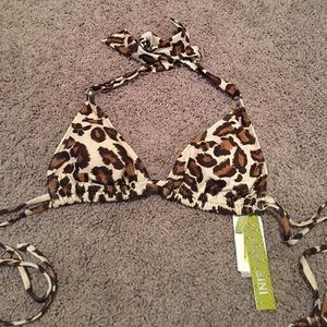 Gianni Bini Leopard Print Bikini Top