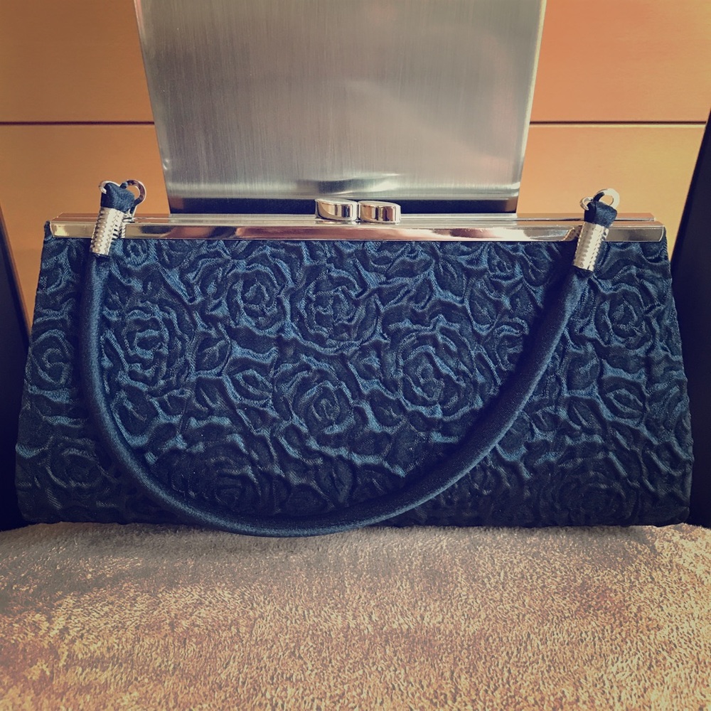 Black Evening Clutch with Handle