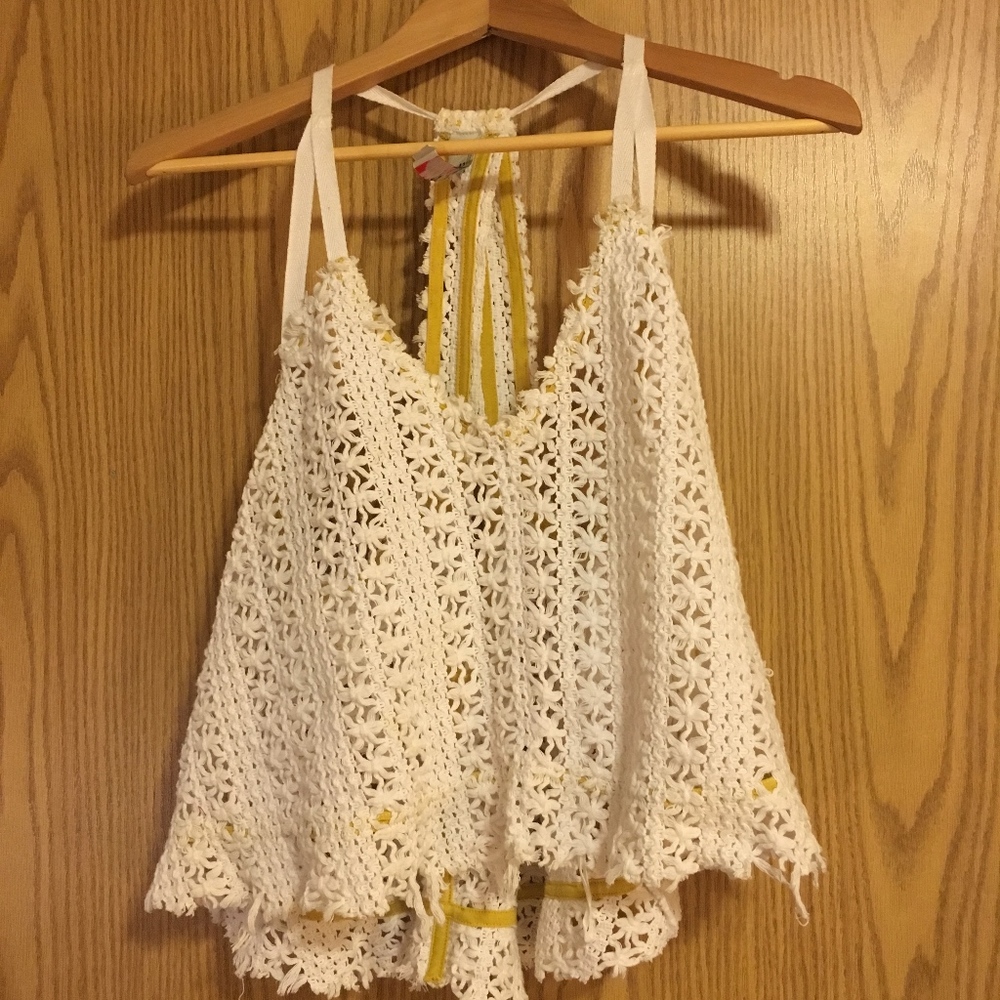❌SOLD❌FREE PEOPLE CROCHET LACE BLOUSE M MEDIUM