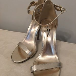 Gold Heels with Ankle Strap (WORN ONCE) Gold Heels with Ankle Strap (WORN ONCE)