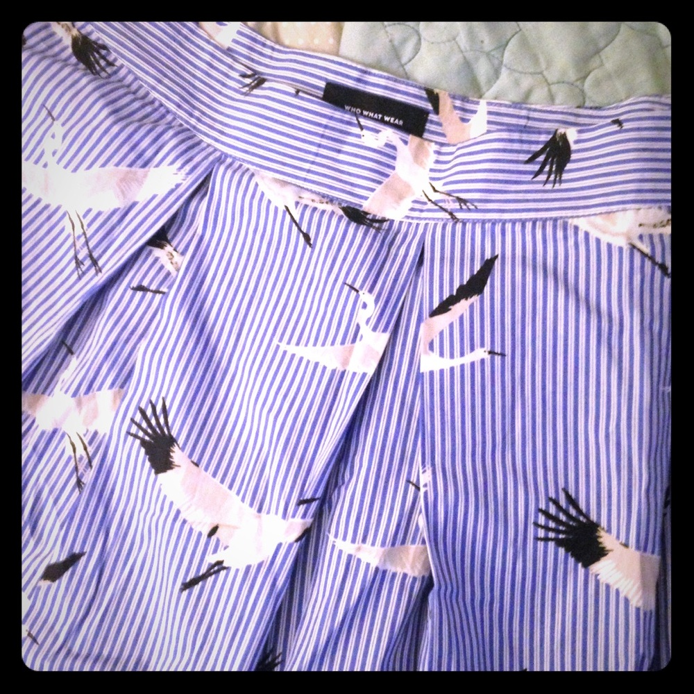 NWT Pleated Seersucker Crane Skirt