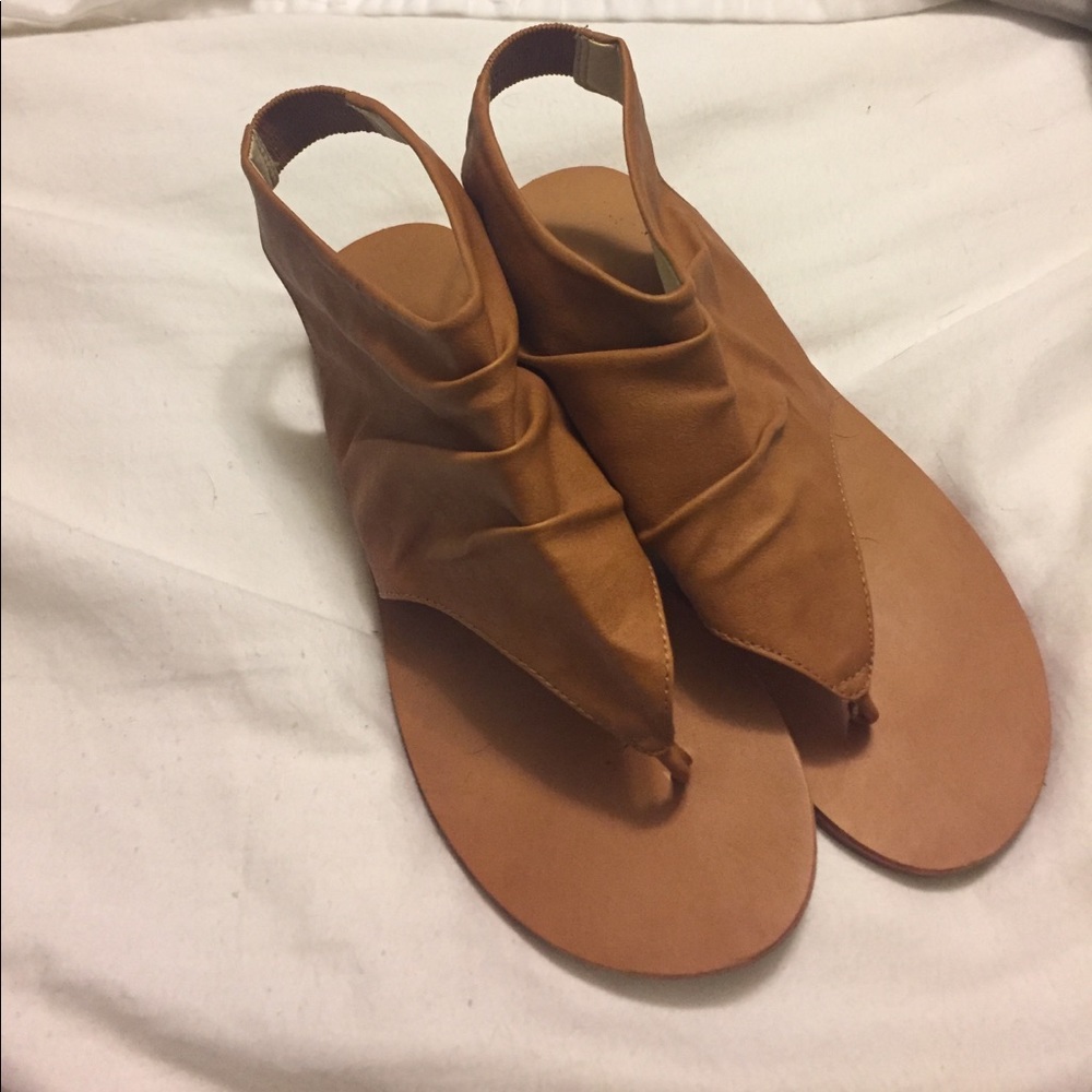Tan gladiator sandals