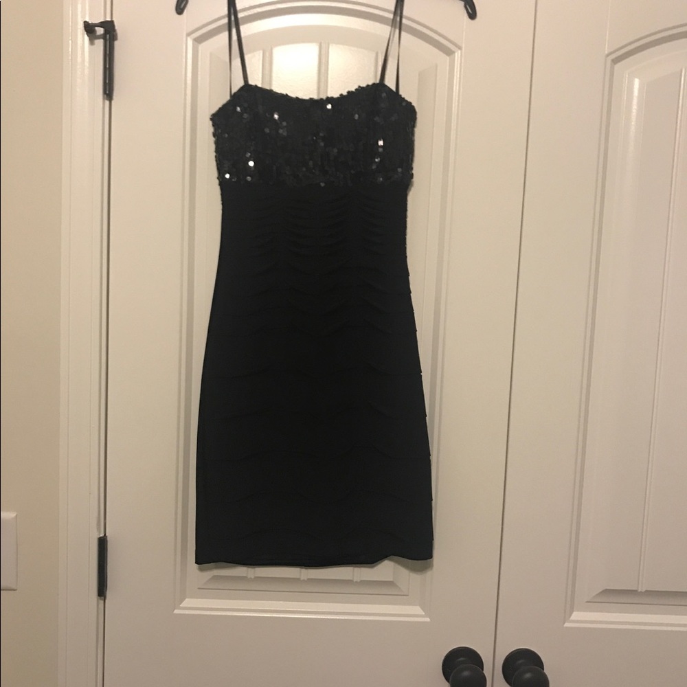 Black Strapless Homecoming Dress with Sparkly Bust