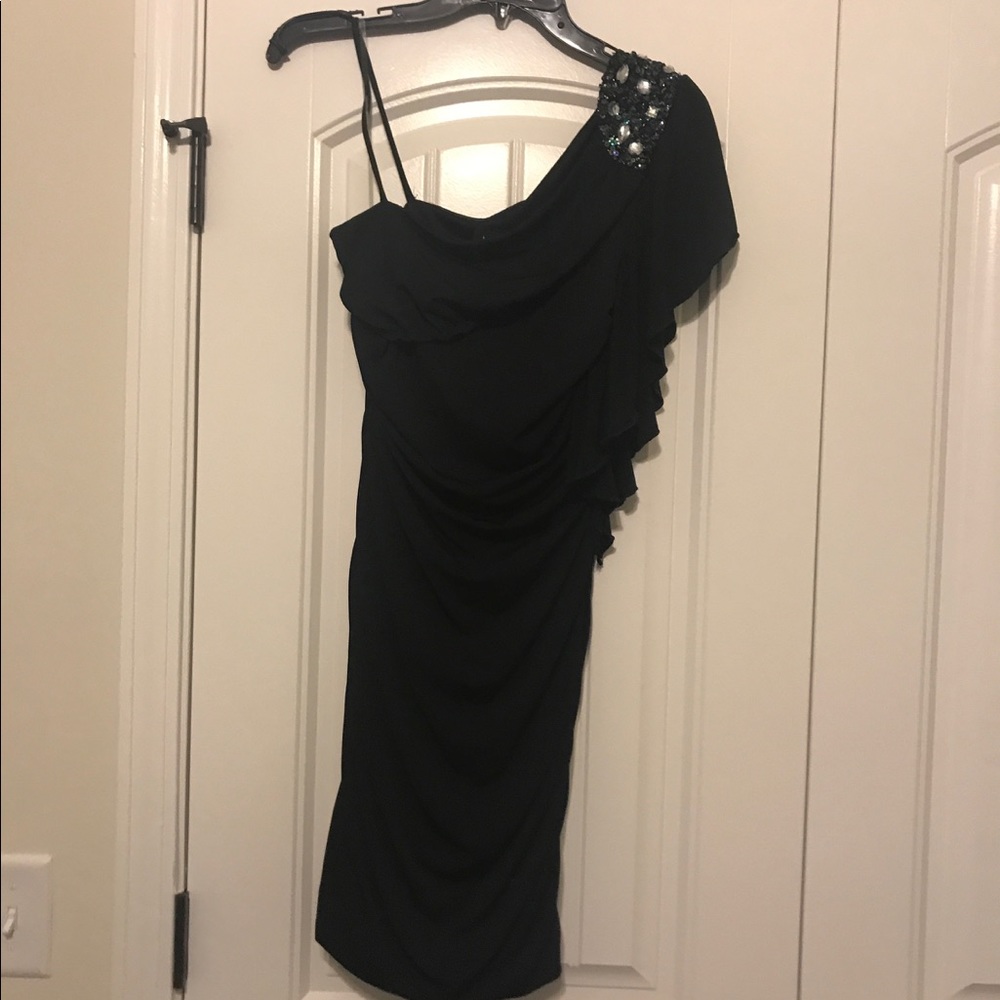 Black One Shoulder Body Con Homecoming Dress