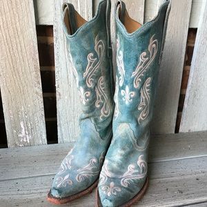 Corral turquoise blue Cortez western boots 7 $100