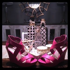 Hot Pink Platform Wedges