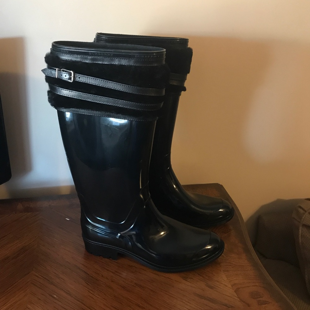 Burberry rain boots