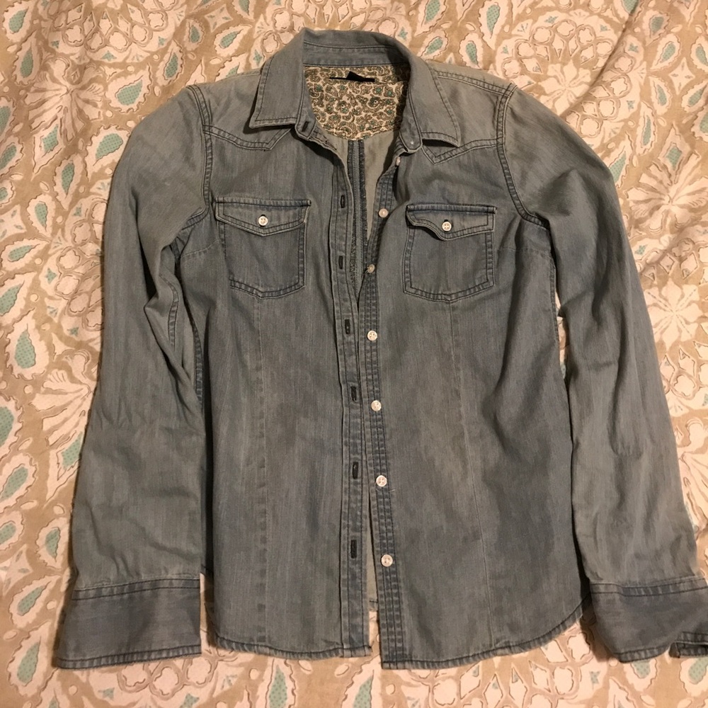 Denim button down