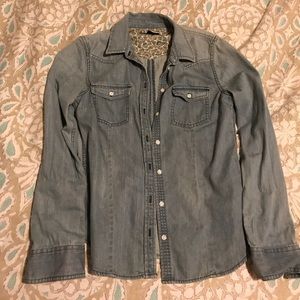 Denim button down