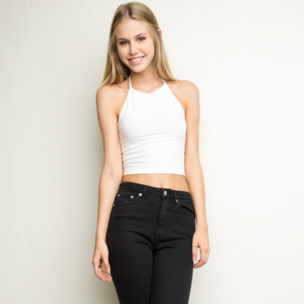 🎉BRANDY MELVILLE White Halter Top🌸