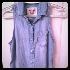 Sleeveless jean mossimo top