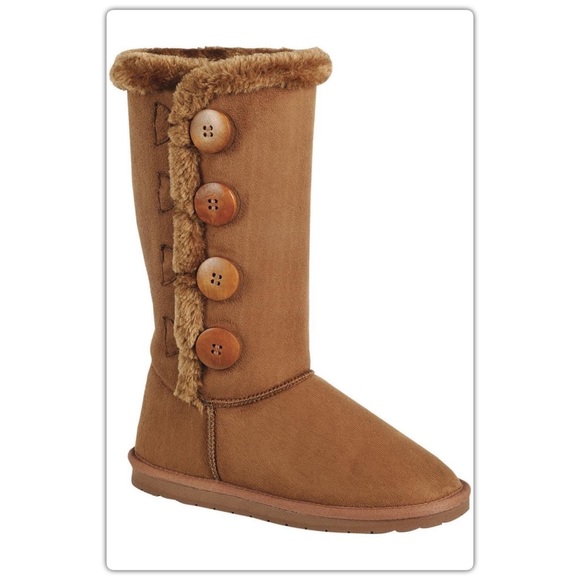 Christa Four Button Tan Winter Boots - Picture 3 of 4