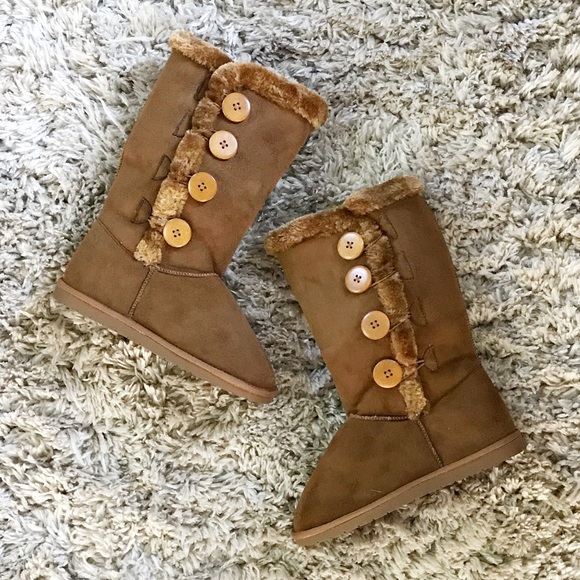 Christa Four Button Tan Winter Boots - Picture 2 of 4