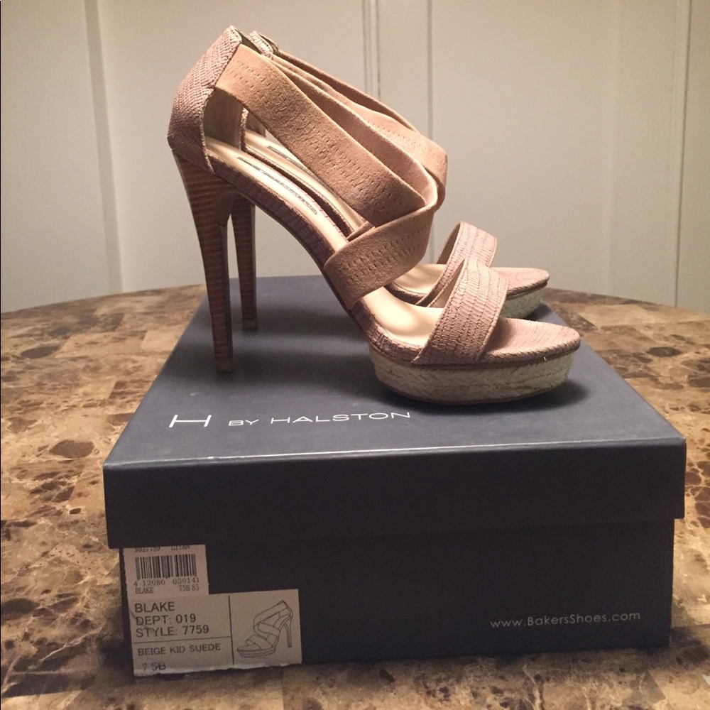Beige Suede Heels