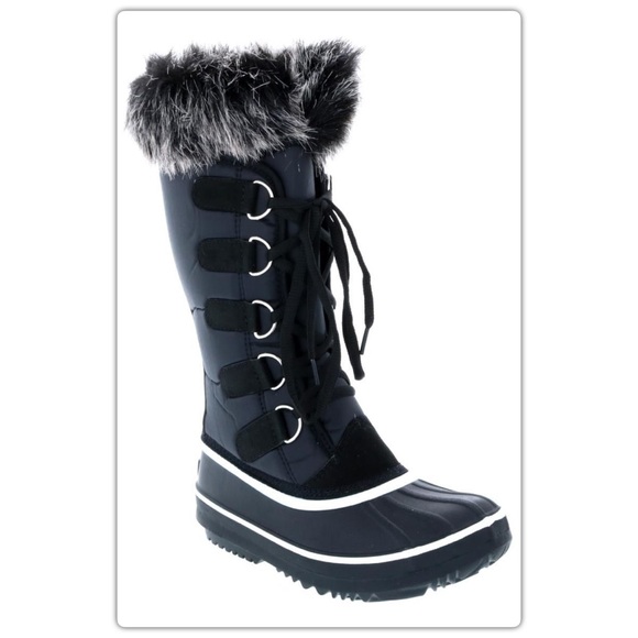 The NEW Boutique Shoes - The Jenna Collection Black Faux Fur Winter Boots