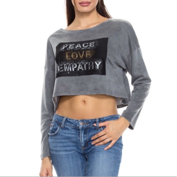 Peace Love Empathy Crop Top - Picture 2 of 6